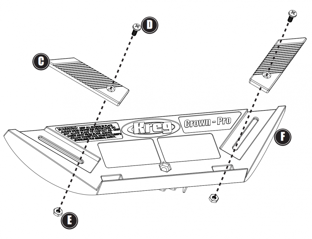 จิ๊กช่วยตัดบัว KREG® KMA2800 Crown-Pro™ สำหรับ เลื่อยองศา