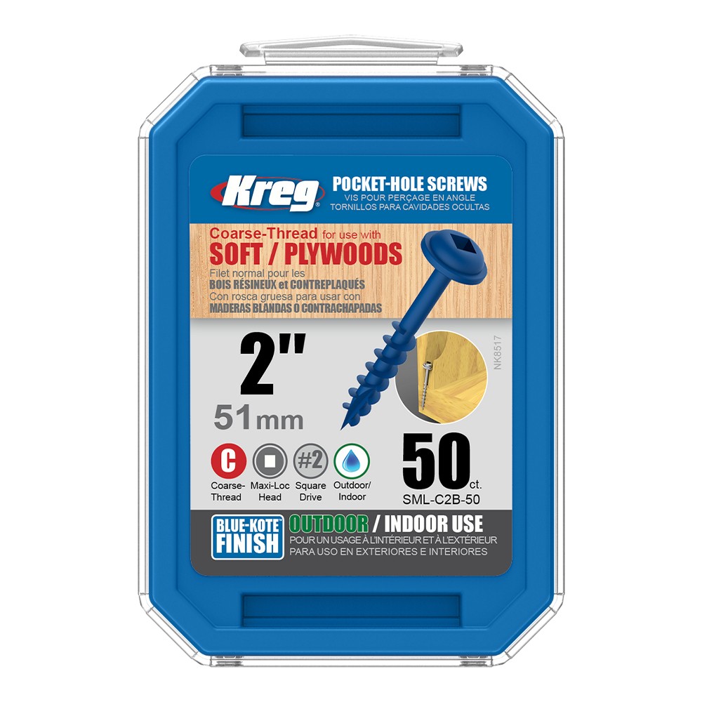 ตะปูเกลียวยึดไม้ KREG Blue-Kote™ 51mm / 2 นิ้ว จำนวน 50 ตัว