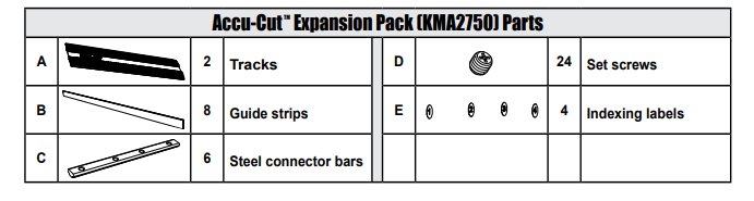 ส่วนต่อความยาว รางสไลด์ KREG KMA2750 Accu-Cut™ Expansion Pack