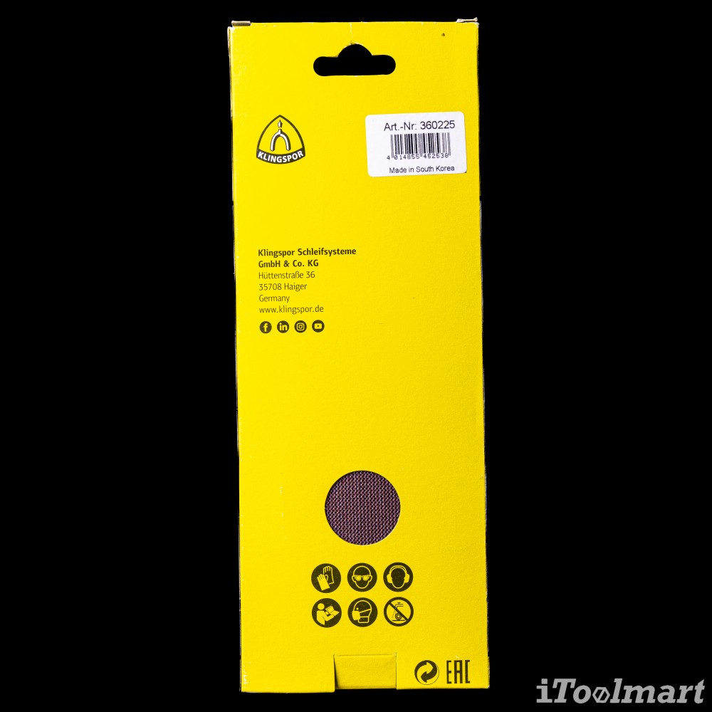 แผ่นกระดาษทรายสี่เหลี่ยม 93x178 mm. Klingspor AN 400 D.I.Y. 5 ชิ้น
