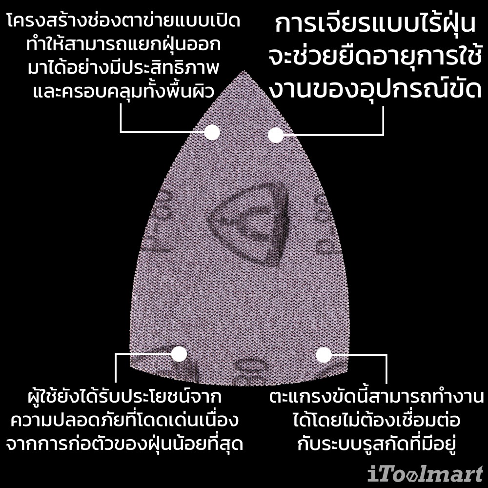 กระดาษทรายสามเหลี่ยม 99x148 mm.คละเบอร์ Klingspor 367745 AN 400 D.I.Y. 6 ชิ้น