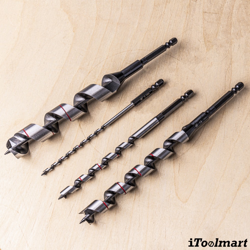ดอกสว่านเจาะไม้ ONISHI NO.2AVX มีสเกลวัดความลึก ก้านดอก ร่อง 2 ชั้น Groove Auger Bits