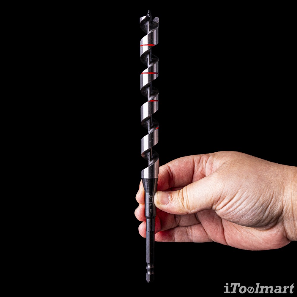 ดอกสว่านเจาะไม้ ONISHI NO.2AVX มีสเกลวัดความลึก ก้านดอก ร่อง 2 ชั้น Groove Auger Bits