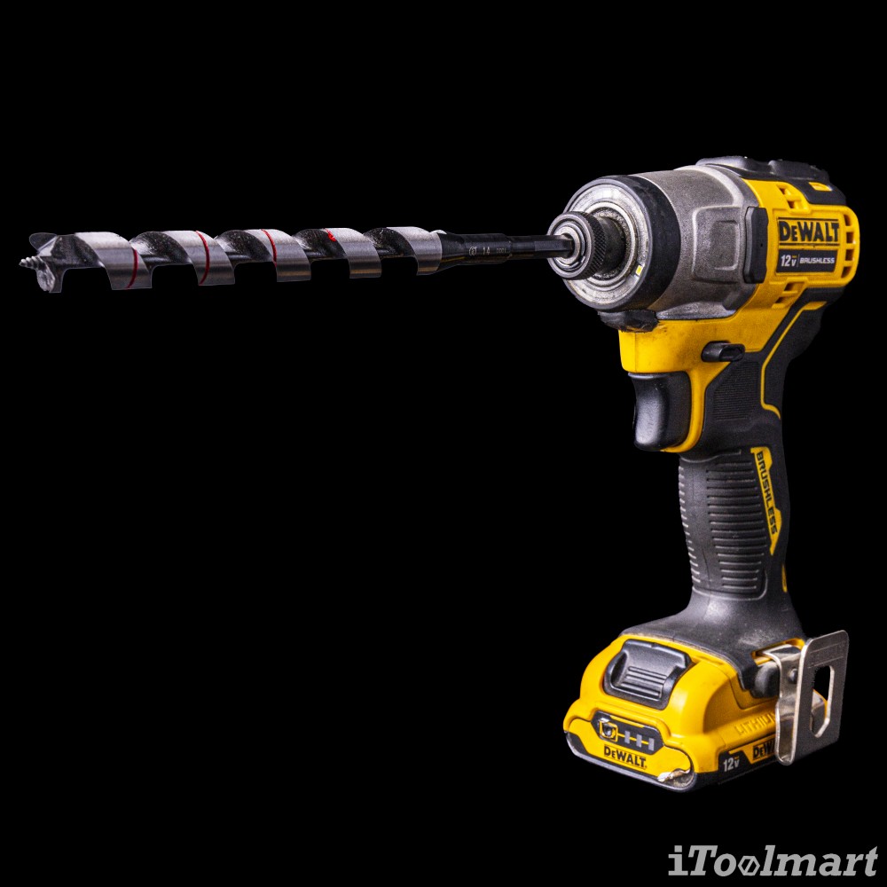ดอกสว่านเจาะไม้ ONISHI NO.2AVX มีสเกลวัดความลึก ก้านดอก ร่อง 2 ชั้น Groove Auger Bits