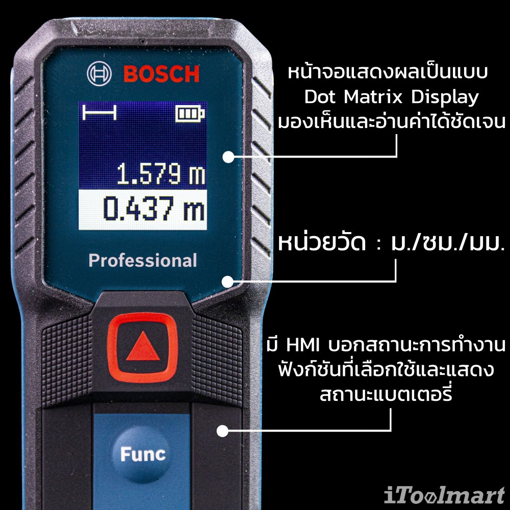เครื่องวัดระยะเลเซอร์ 30 เมตร BOSCH GLM 30-23