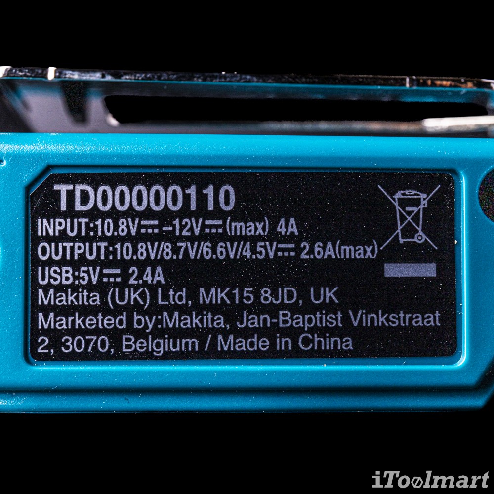 ADAPTER อะแดปเตอร์ MAKITA TD00000110 12V. สำหรับเสื้อพัดลม DFJ212-214
