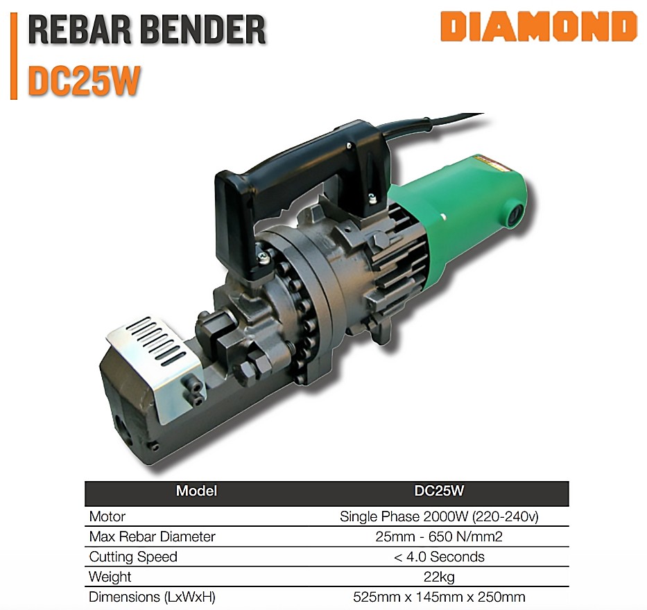 DIAMOND DC-25W Hydraulic Steel Cutting Machine (4 - 25 mm.)