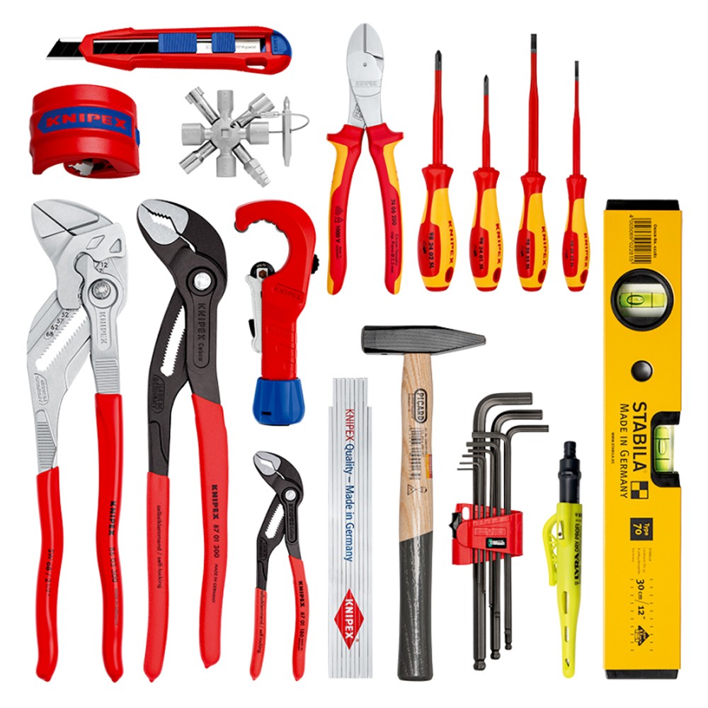 ชุดเครื่องมือช่างประปา 17 ชิ้น KNIPEX 00 21 33 S Tool Case Robust26 Plumbing