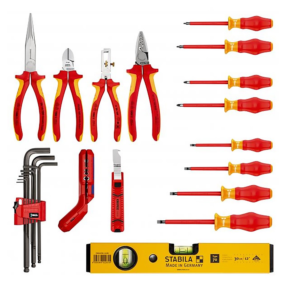 ชุดเครื่องมือช่างไฟฟ้า 24 ชิ้น KNIPEX 00 21 34 HL S2 Tool Case Vision24 Electric