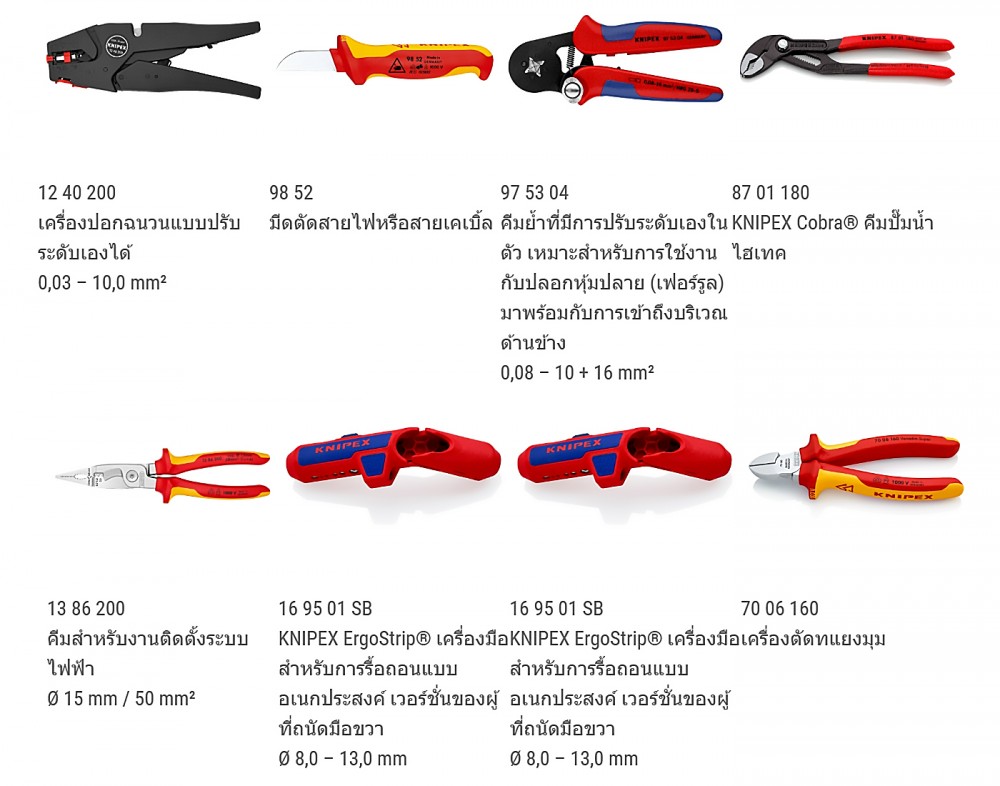 ชุดเครื่องมือช่างไฟฟ้า 8 ชิ้น KNIPEX 00 21 35 Tool Case Robust23 ...