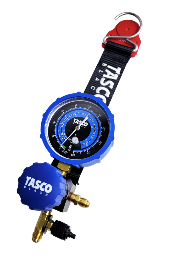 เกจวัดน้ำยาแอร์ เกจเดี่ยว TASCO BLACK TB100 ii สำหรับน้ำยา R32, R410A
