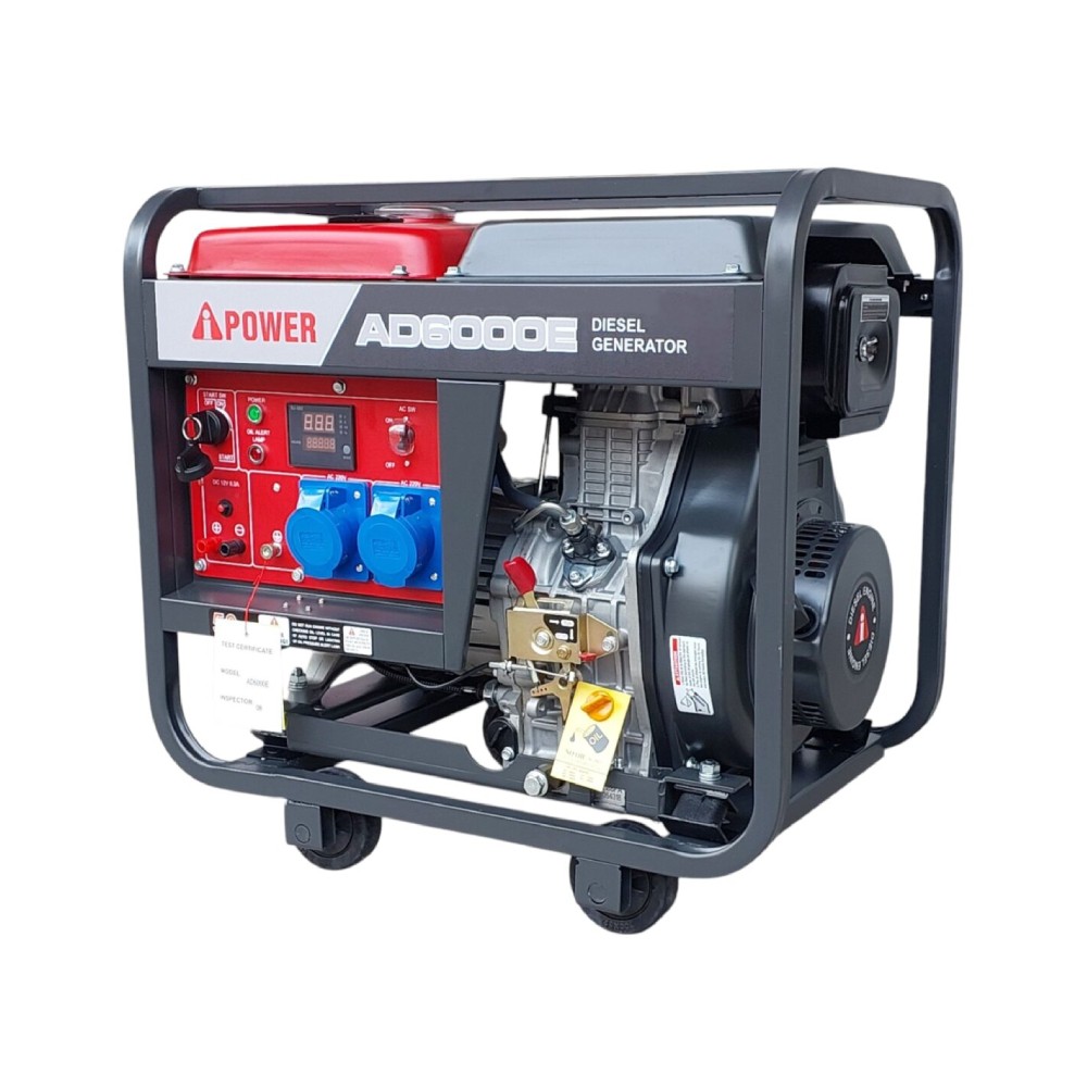 เครื่องปั่นไฟ ดีเซล AiPOWER AD6000E Open type กำลังไฟสูงสุด 5.5 kW