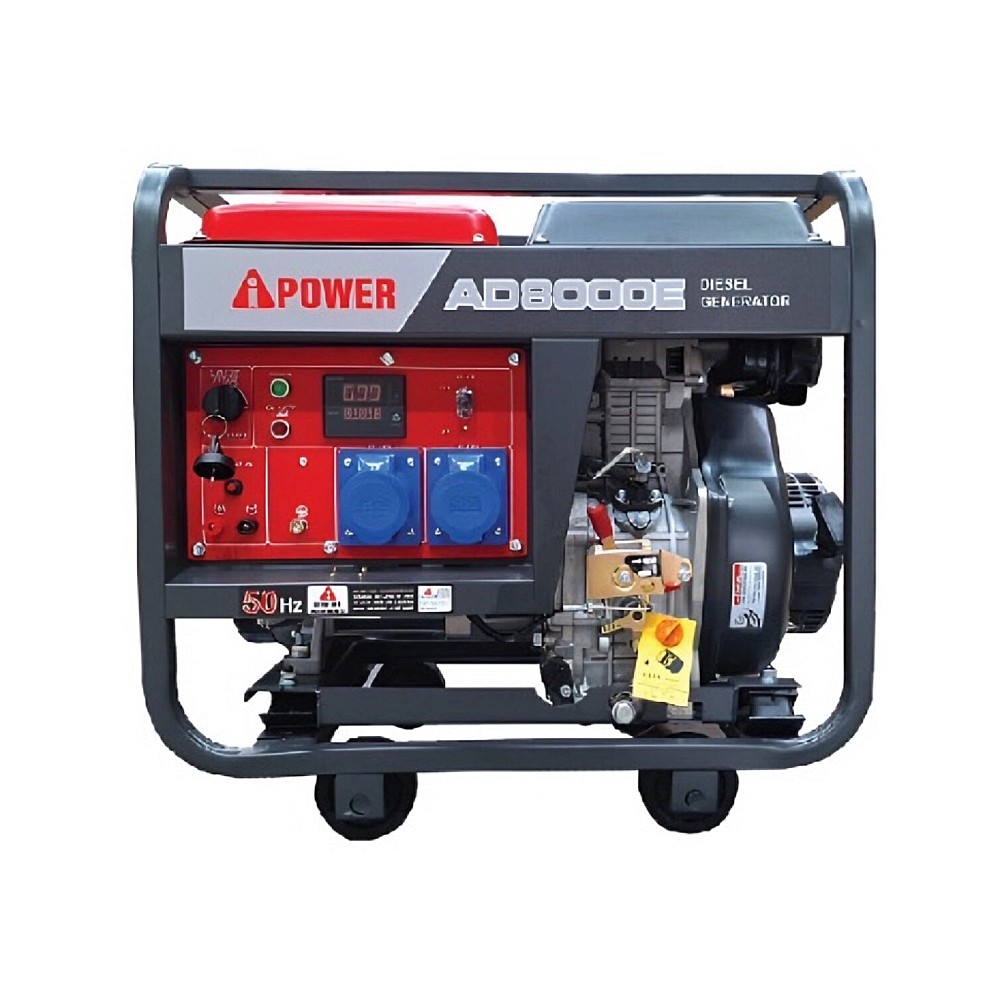 เครื่องปั่นไฟ ดีเซล AiPOWER AD8000E Open type กำลังไฟสูงสุด 6.5 kW