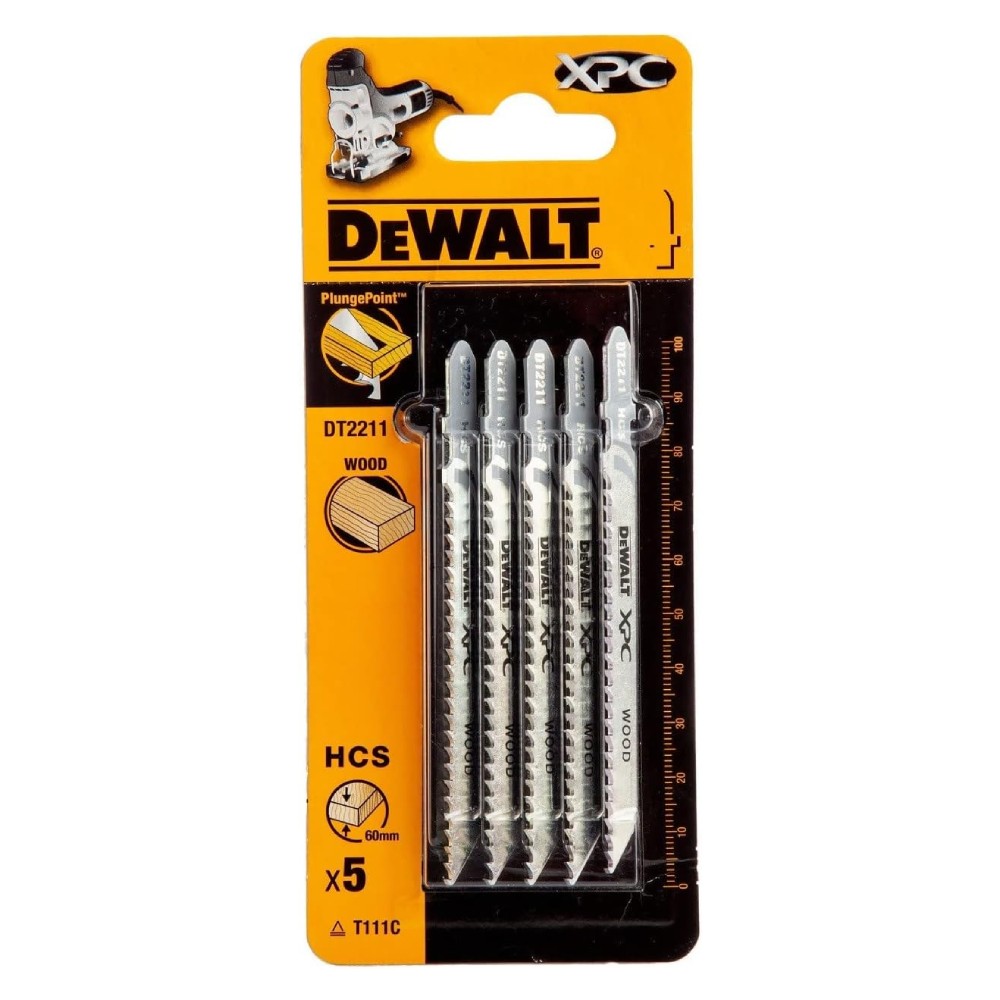 ใบเลื่อยจิ๊กซอ ตัดไม้ DEWALT DT2211-QZ ขนาด 100 มม. (5 ชิ้น)