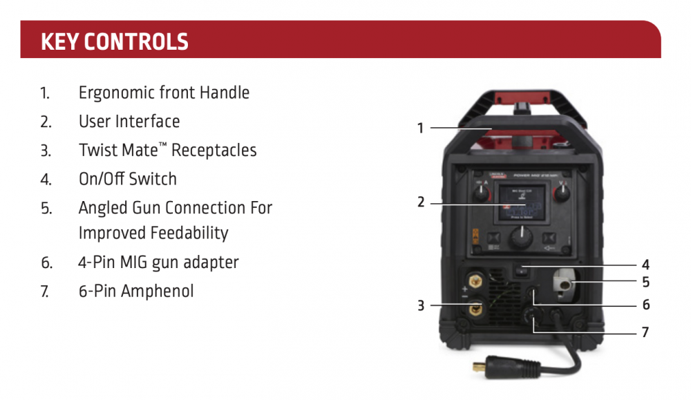 เครื่องเชื่อม MIG Lincoln Electric Power MIG® 215 MPi™ Multi-Process Welder