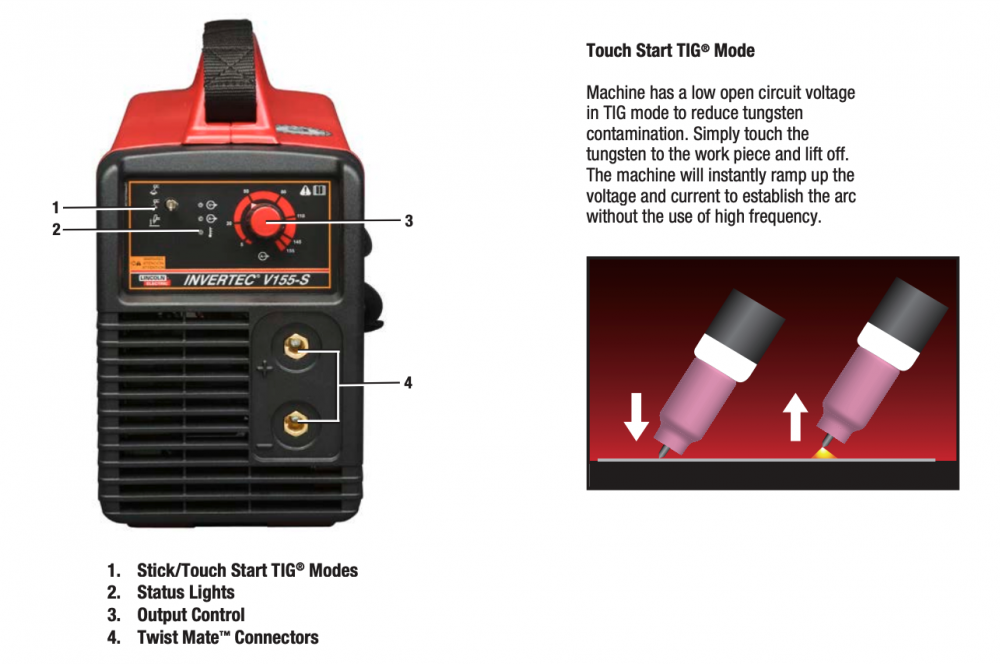 เครื่องเชื่อม 2 ระบบ TIG/MMA Lincoln Electric Invertec® V155-S TIG/Stick Welder Ready-Pak®