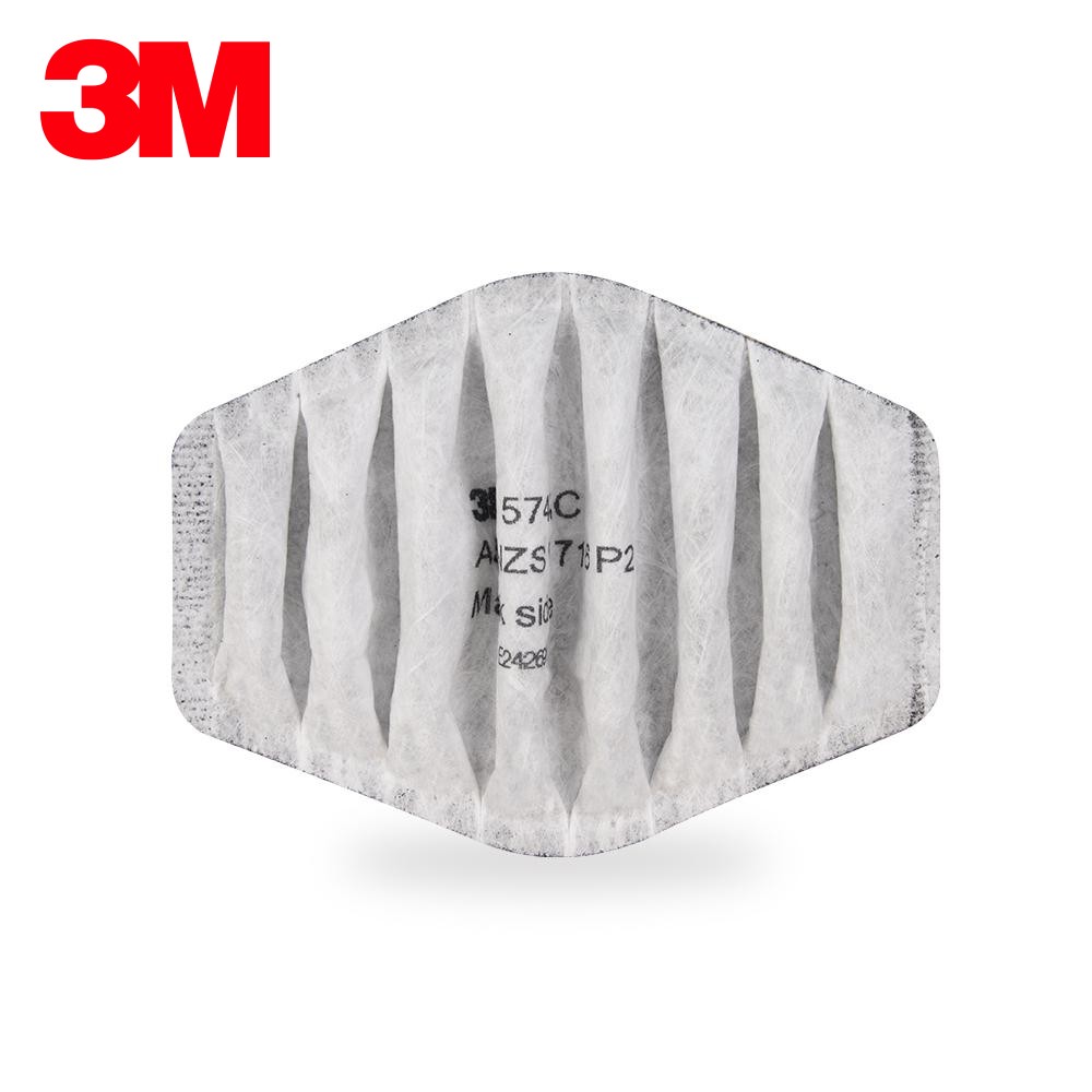 แผ่นกรองอนุภาค 3M 5744C พร้อมชั้นคาร์บอนกรองกลิ่น, P2 (10 ชิ้น/แพ็ค)