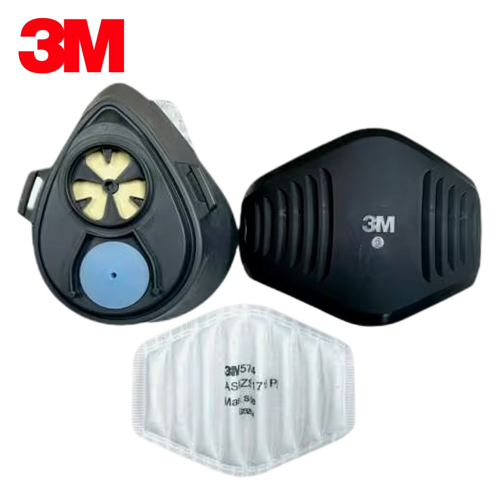 ชุดหน้ากาก 3M 3200/5744 Waffle สำหรับงานฝุ่น พร้อมฝาครอบ 5700, แผ่นกรอง 5744