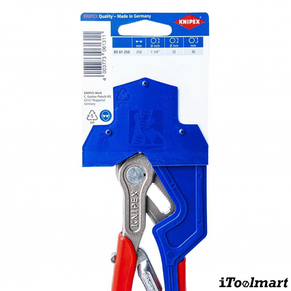 คีมคอม้า คีมปั๊มน้ำ ปรับอัตโนมัติ KNIPEX 85 01 250 SB ขนาด 250 มม 
