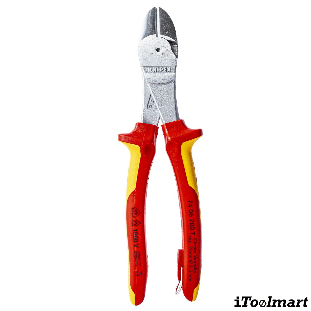 คีมตัดปากทแยง Knipex 74 06 200 T ด้ามจับหุ้มฉนวน VDE ความยาว 200 มม 