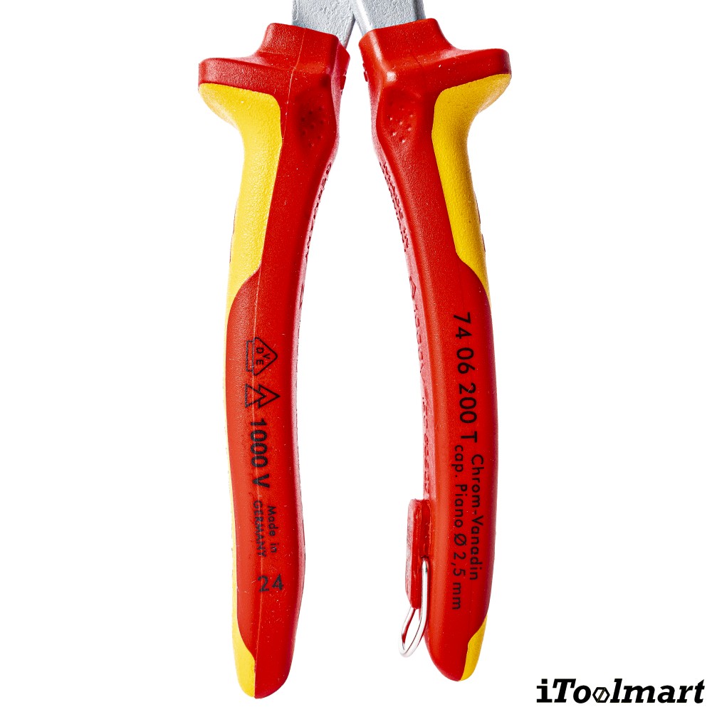 คีมตัดปากทแยง Knipex 74 06 200 T ด้ามจับหุ้มฉนวน VDE ความยาว 200 มม 