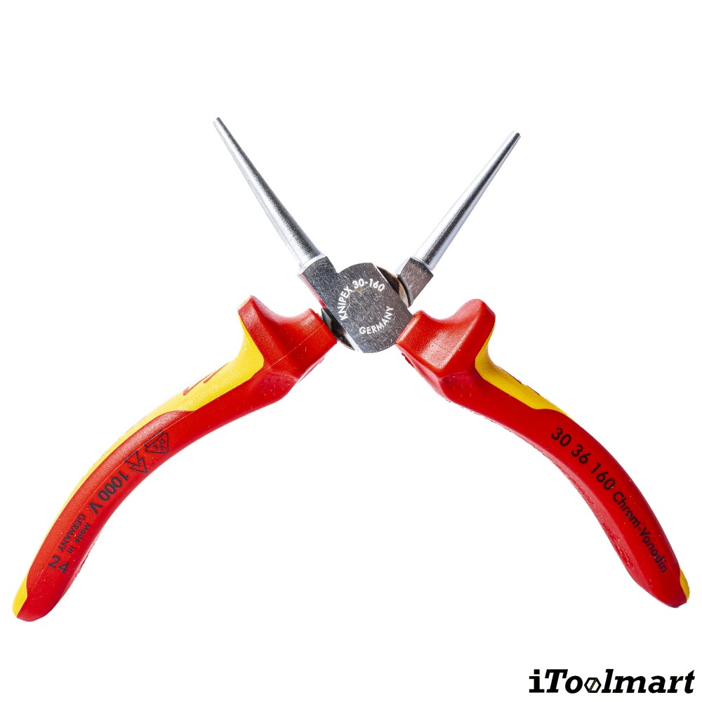 คีมปากกลม Knipex 30 36 160 ด้ามหุ้มฉนวน ด้าม VDE