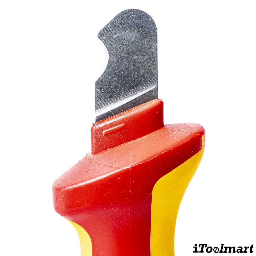 มีดปอกสายไฟ  ด้ามหุ้มฉนวนกันไฟ  KNIPEX 98 53 03  Dismantling Knife for round cables  ด้าม VDE