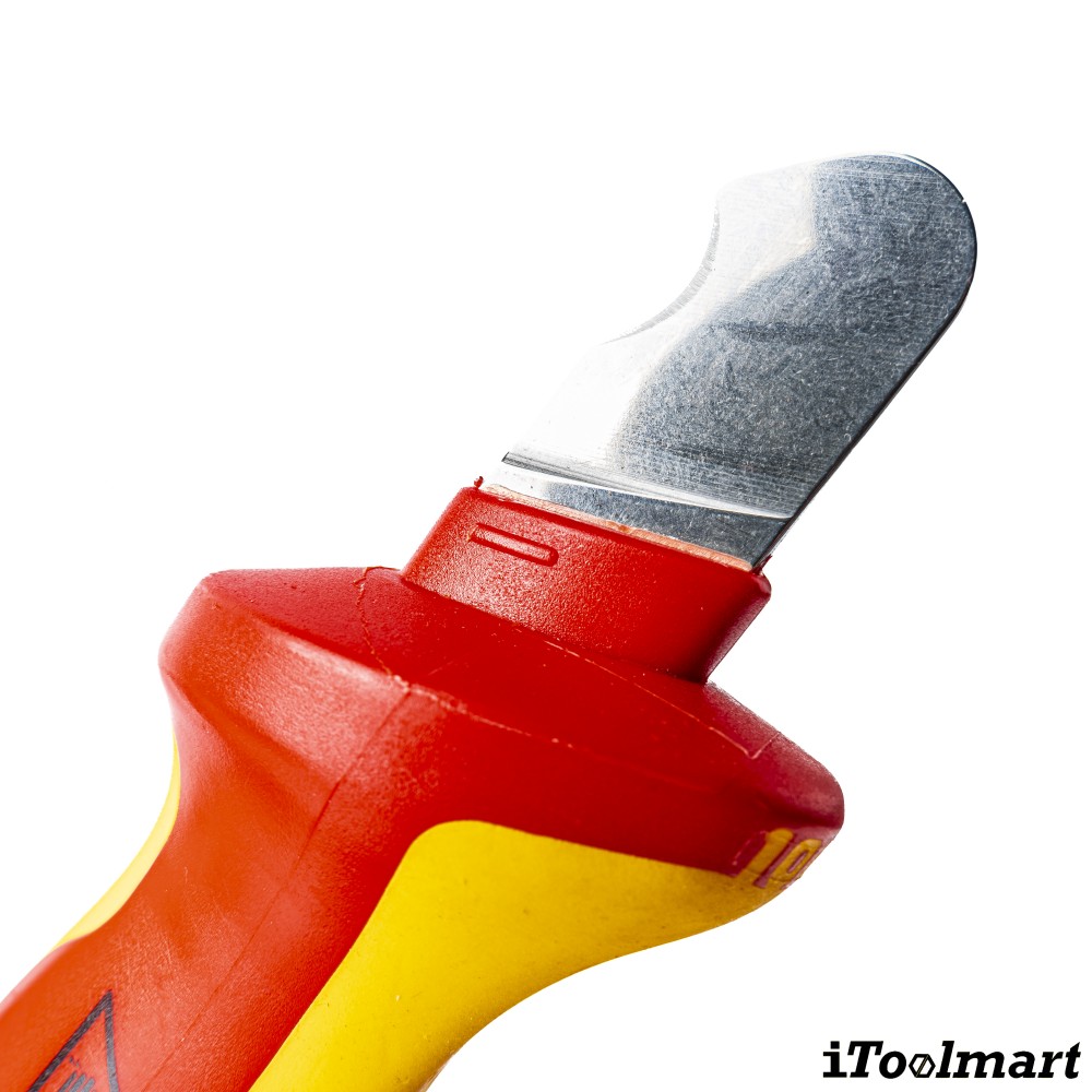 มีดปอกสายไฟ  ด้ามหุ้มฉนวนกันไฟ  KNIPEX 98 53 03  Dismantling Knife for round cables  ด้าม VDE