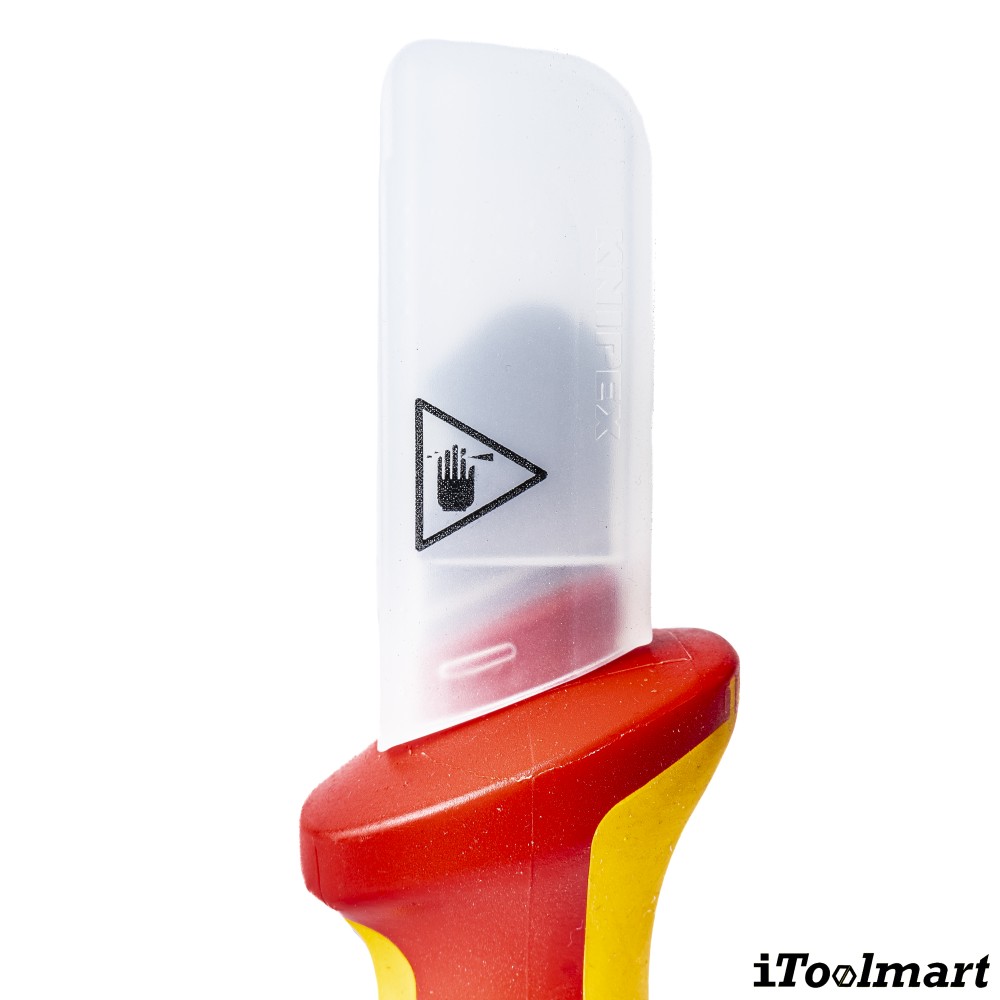 มีดปอกสายไฟ  ด้ามหุ้มฉนวนกันไฟ  KNIPEX 98 53 03  Dismantling Knife for round cables  ด้าม VDE