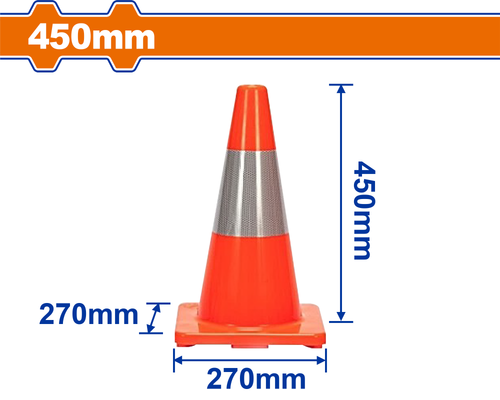 กรวยจราจร WADFOW WYJ1A45 ขนาด 45 ซม  