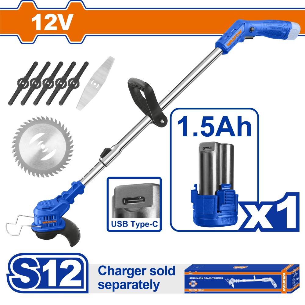 เครื่องตัดหญ้าไร้สาย WADFOW WGTS512 12V 