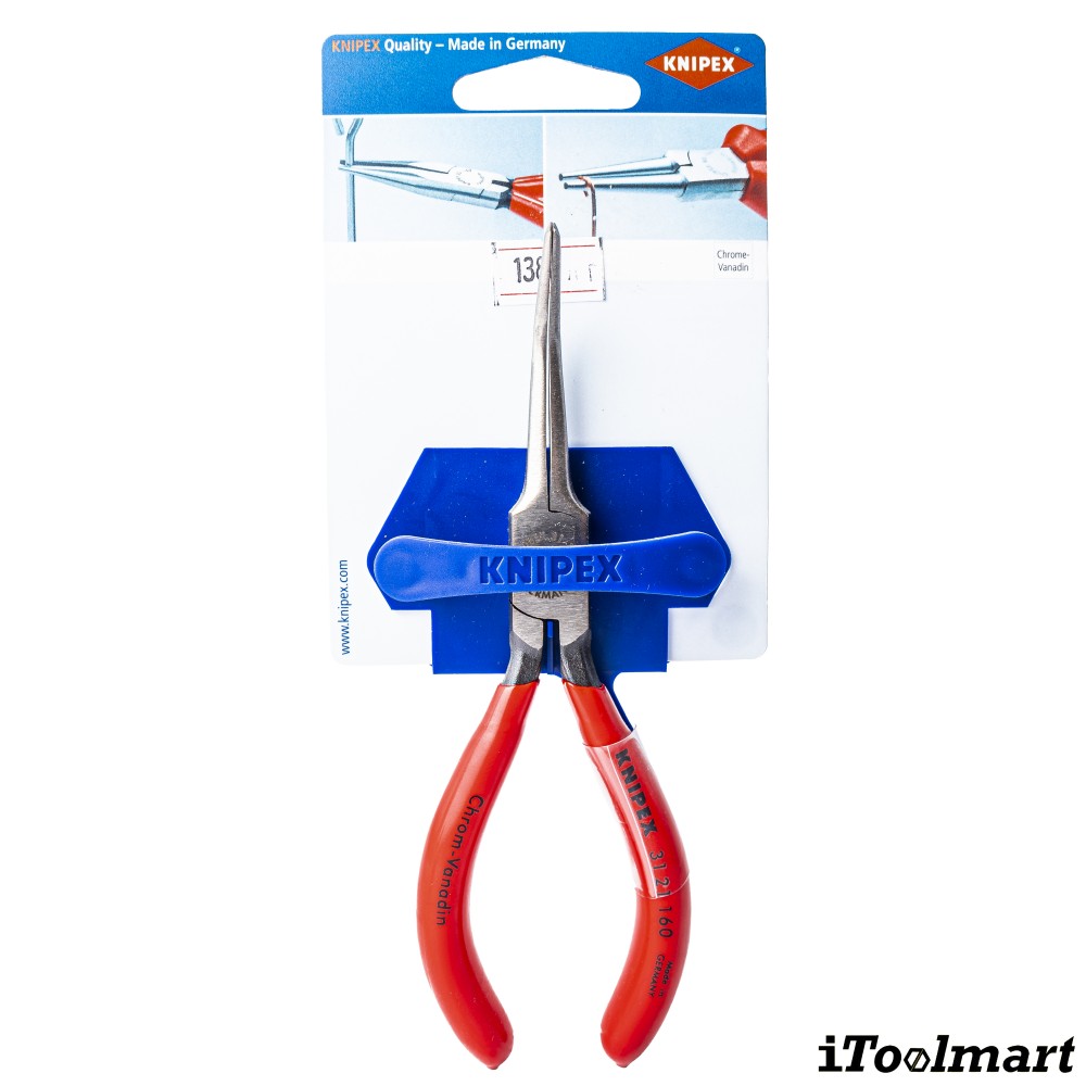 คีมปากแบนโค้ง 45 องศา Knipex 31 21 160 SB ด้ามพลาสติก