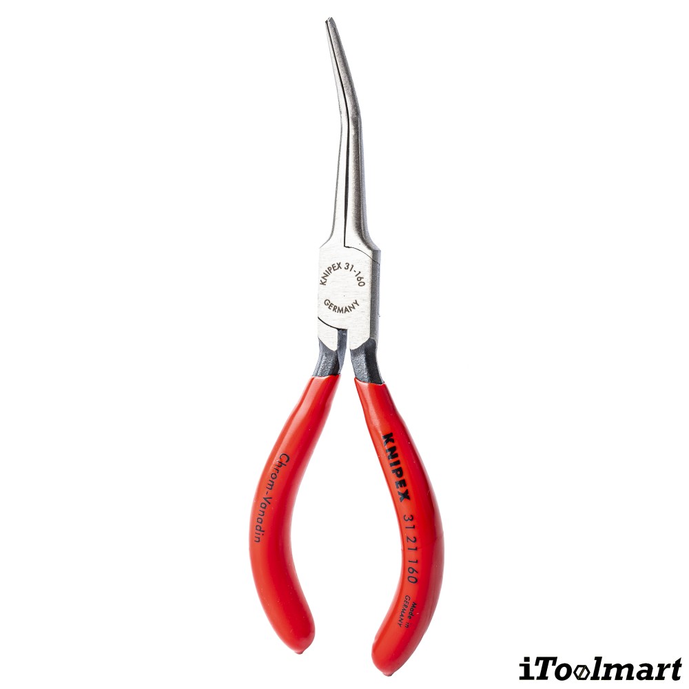 คีมปากแบนโค้ง 45 องศา Knipex 31 21 160 SB ด้ามพลาสติก