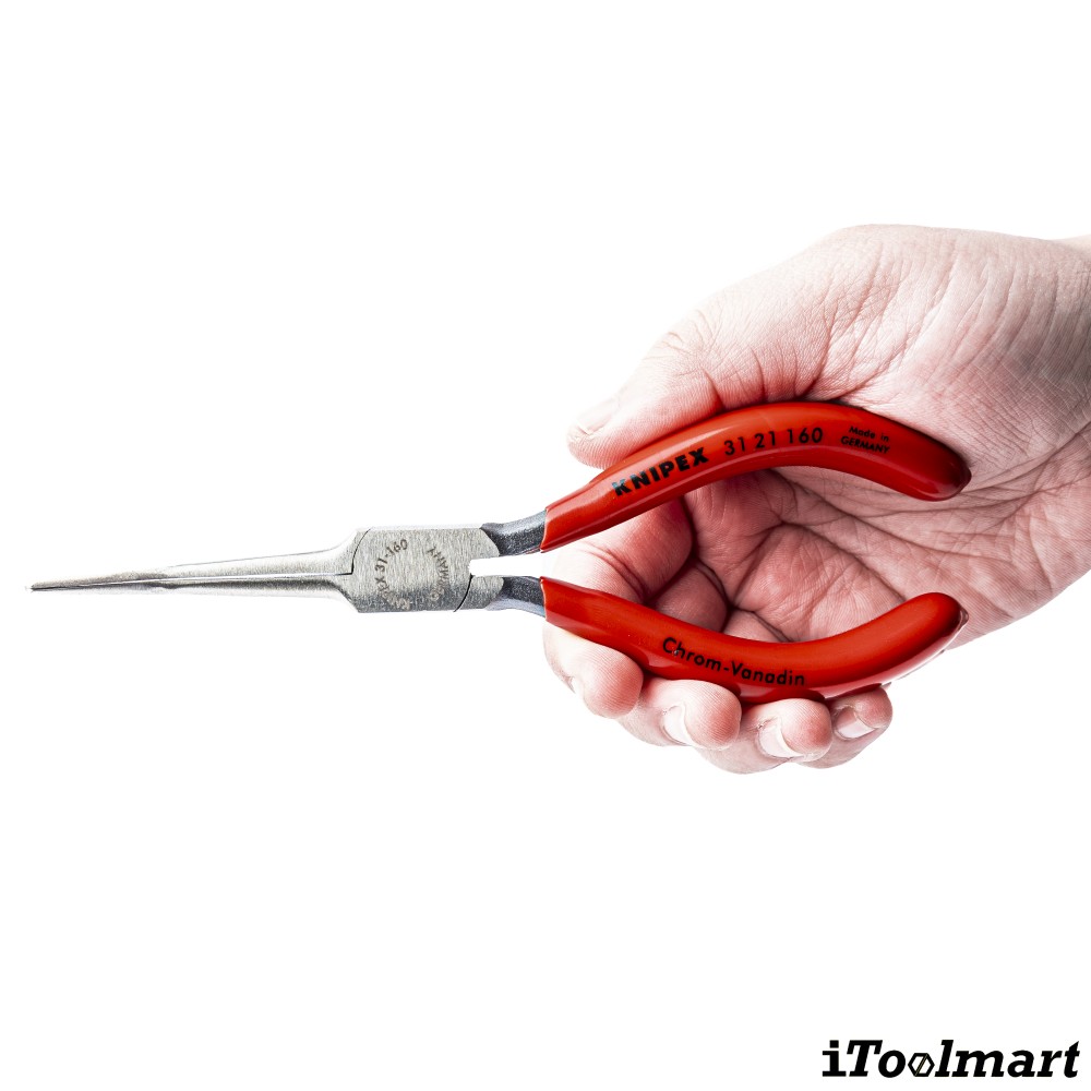 คีมปากแบนโค้ง 45 องศา Knipex 31 21 160 SB ด้ามพลาสติก
