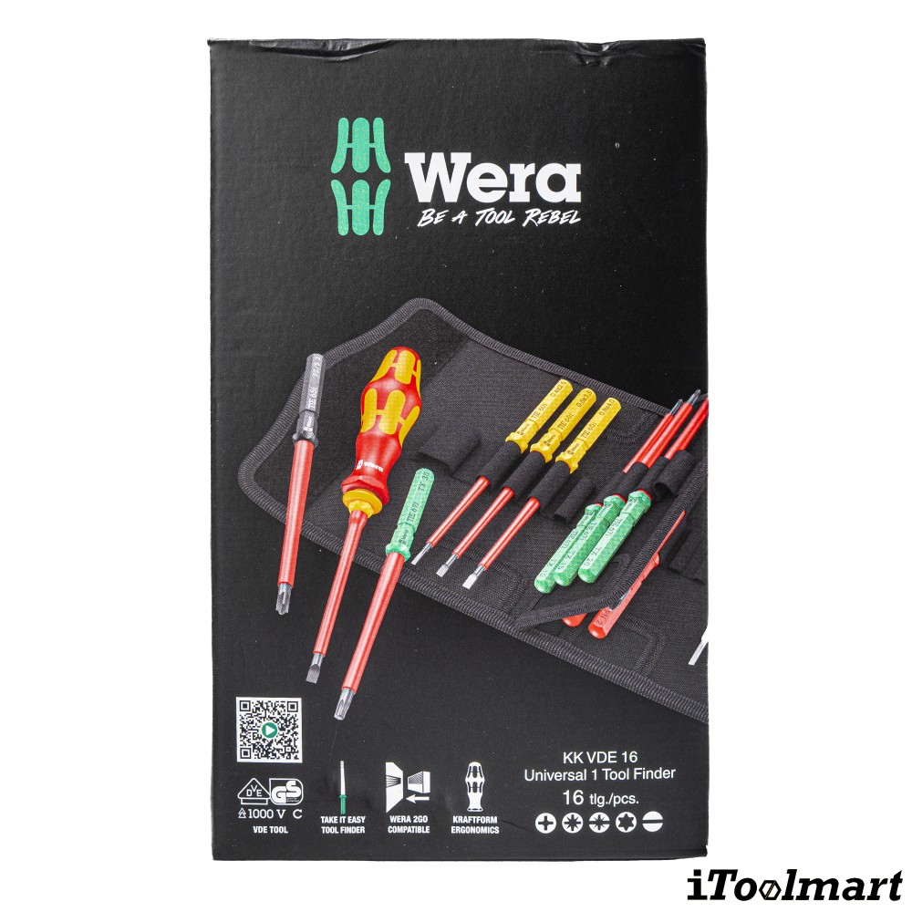 ชุดไขควง Wera Kraftform Kompakt VDE 16 Universal 1 05006607001 ชุด 16 ชิ้น