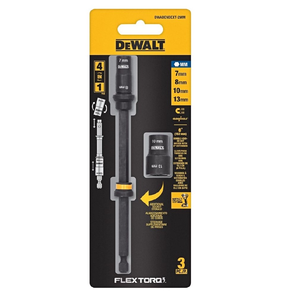 ก้านต่อหัวบ๊อกซ์ DEWALT DWADENDEXT 2MM ขนาด 7 8 10 13 มม 