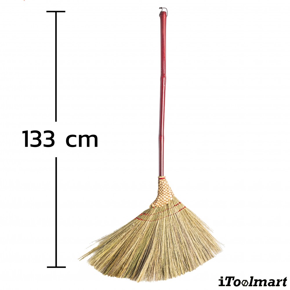 ไม้กวาดญี่ปุ่น Inaki 0310 ด้ามสีแดง ทรงเอียงข้าง ถอดหัวไม่ได้