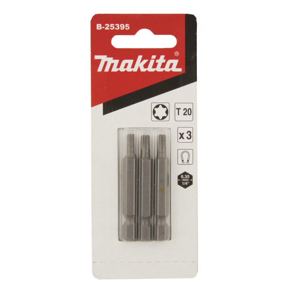 ดอกไขควงทอกซ์ MAKITA B 25395 ขนาด T 20 x 50 mm  แพ็คละ 3 ดอก 