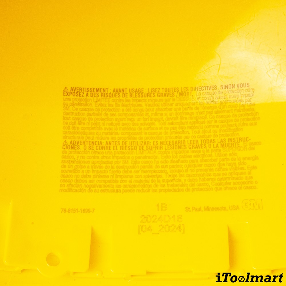 หมวกนิรภัย 3M รุ่น H 702SFR UV แบบปรับหมุน สีเหลือง