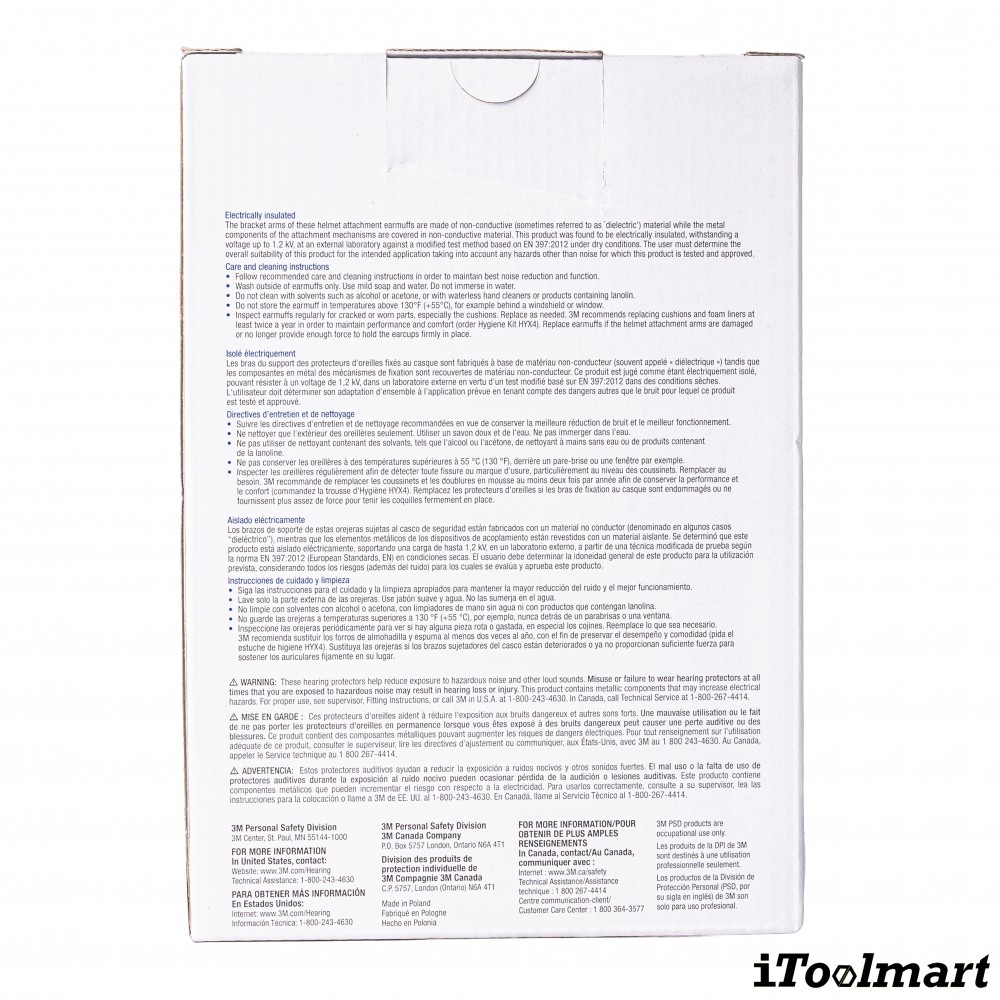 ที่ครอบหูลดเสียง 3M X4P5E PELTOR แบบติดหมวกนิรภัย ค่าการลดเสียง 25 เดซิเบล