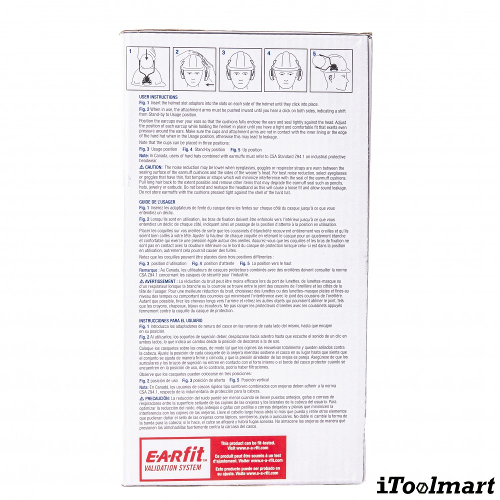 ที่ครอบหูลดเสียง 3M X4P5E PELTOR แบบติดหมวกนิรภัย ค่าการลดเสียง 25 เดซิเบล