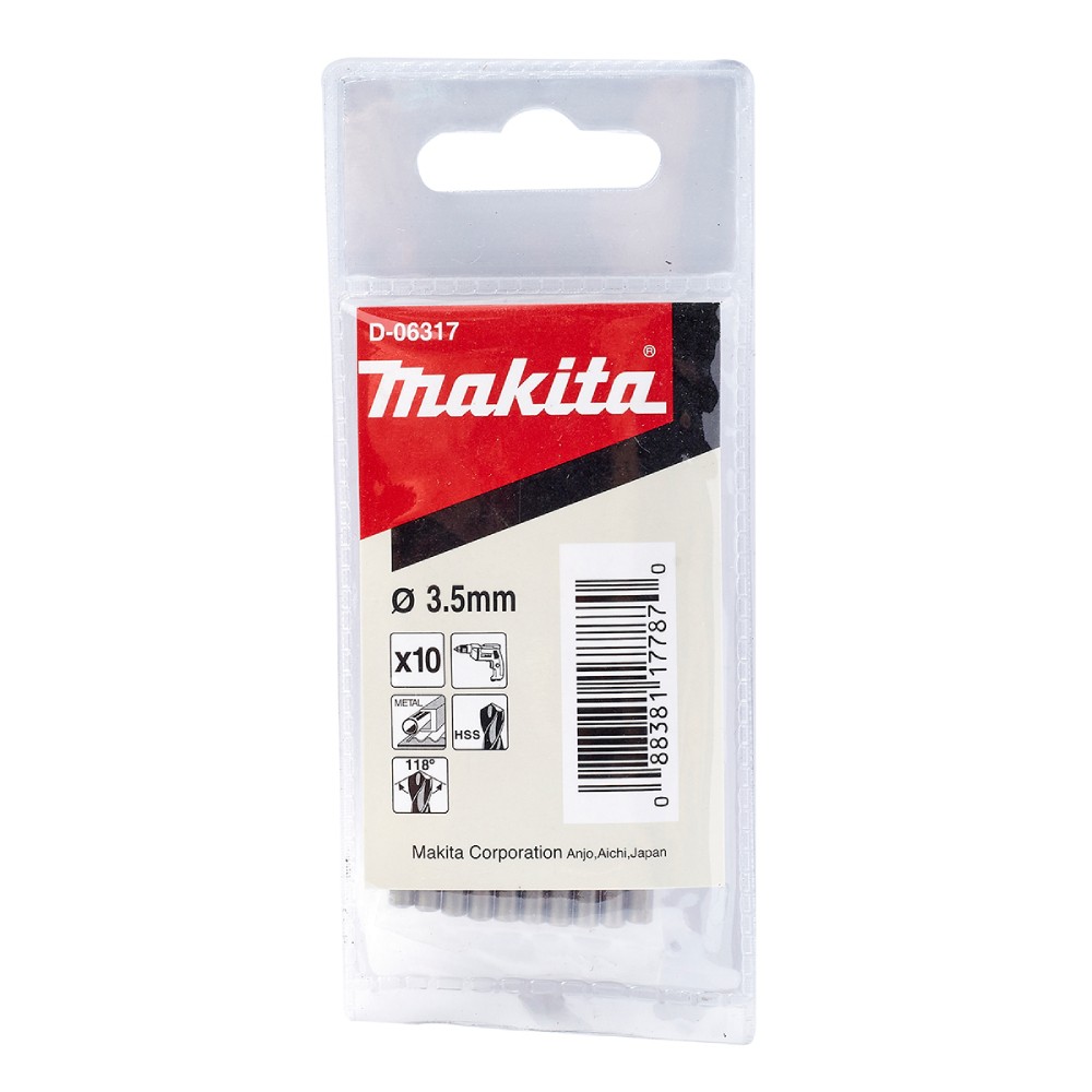ดอกเจาะเหล็ก MAKITA D 06317 ขนาด 3 5 mm   10ดอก ชุด 
