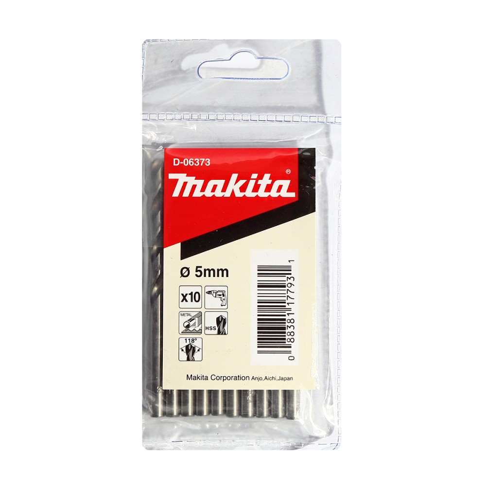 ดอกเจาะเหล็ก MAKITA D 06373 ขนาด 5 mm   10ดอก ชุด 