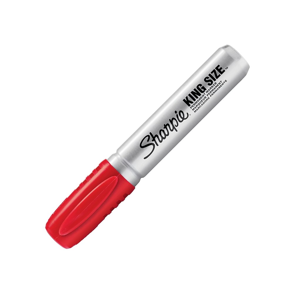 มาร์คเกอร์ Sharpie 15002 King Size Chisel Tip 5 mm. สีแดง หมึกกันน้ำและติดทนนาน