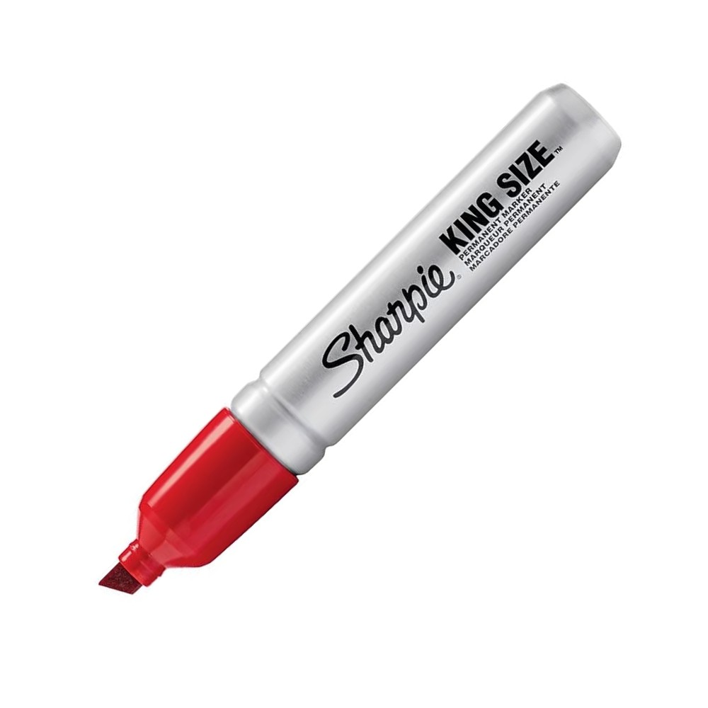 มาร์คเกอร์ Sharpie 15002 King Size Chisel Tip 5 mm. สีแดง หมึกกันน้ำและติดทนนาน