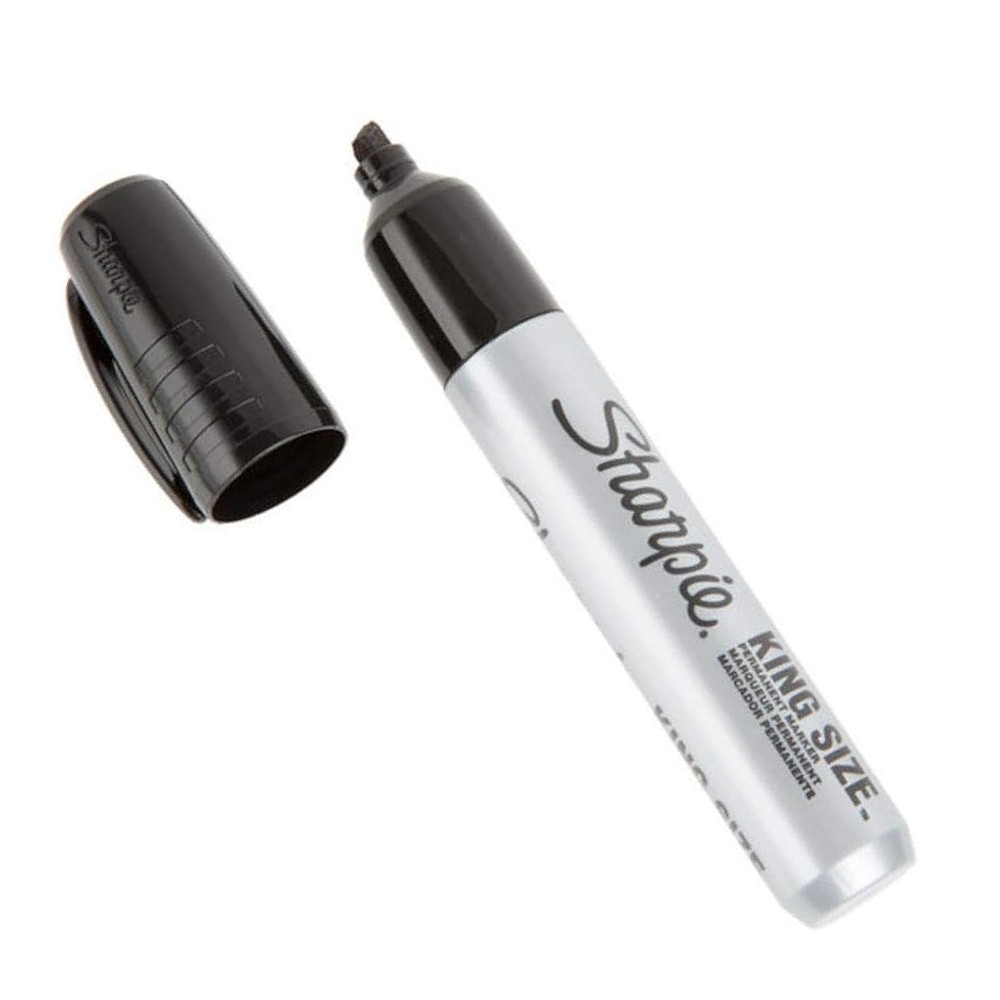 มาร์คเกอร์ Sharpie 15001A King Size Chisel Tip 5 mm. สีดำ หมึกกันน้ำและติดทนนาน