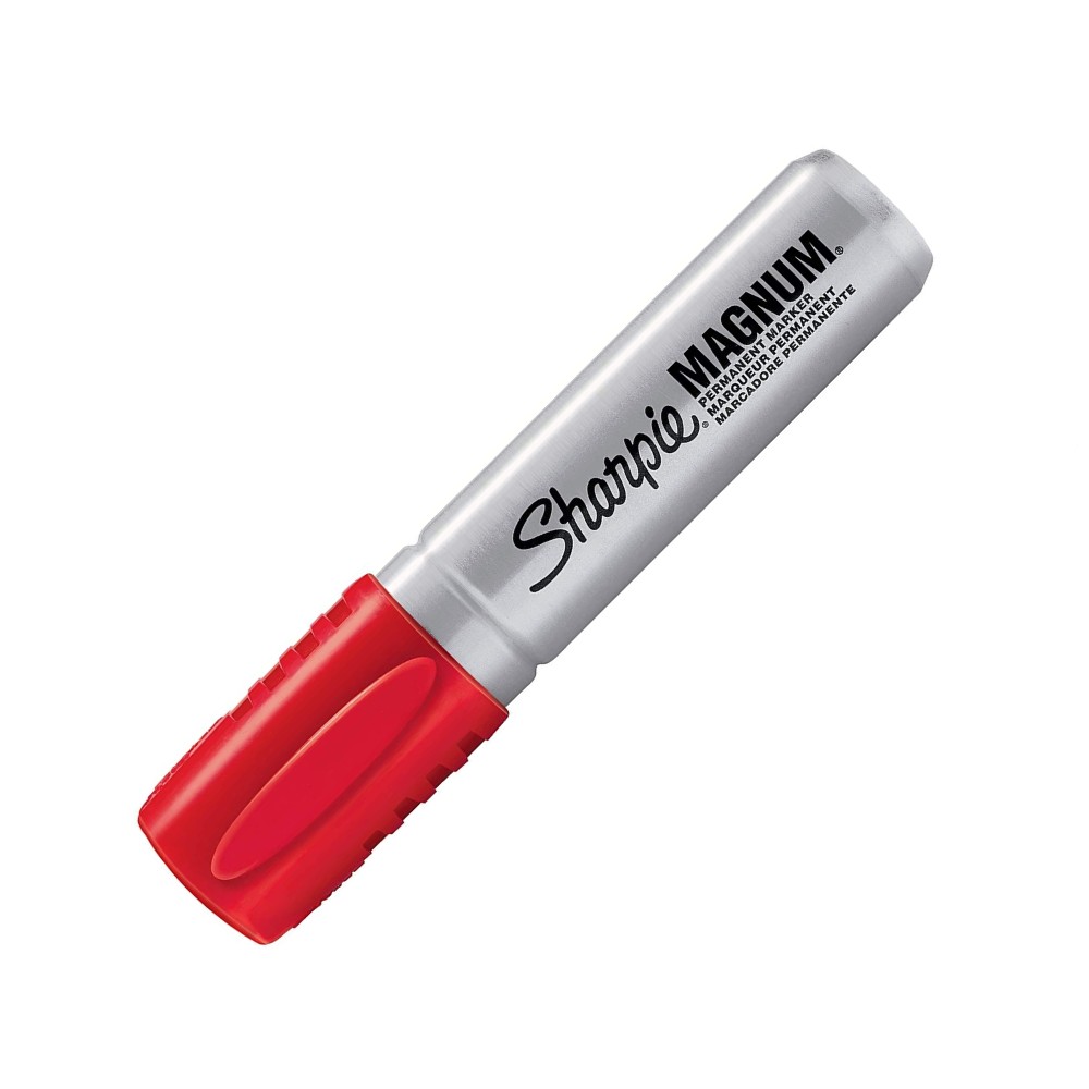 มาร์คเกอร์ Sharpie Magnum XL 44002 Chisel Tip &nbsp;14.8 mm. หมึกป้องกันพื้นผิวเปียกและน้ำมัน สีแดง