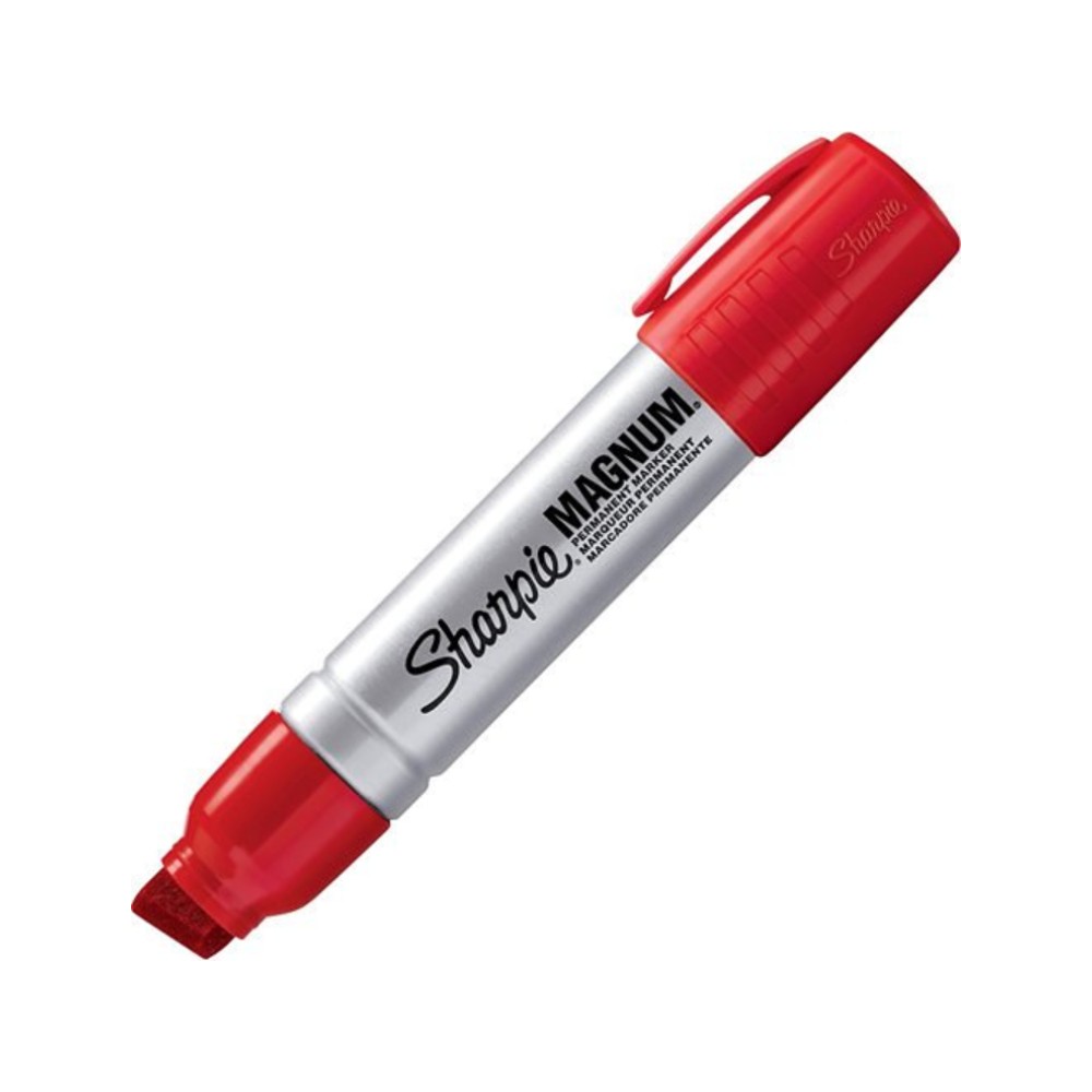 มาร์คเกอร์ Sharpie Magnum XL 44002 Chisel Tip &nbsp;14.8 mm. หมึกป้องกันพื้นผิวเปียกและน้ำมัน สีแดง