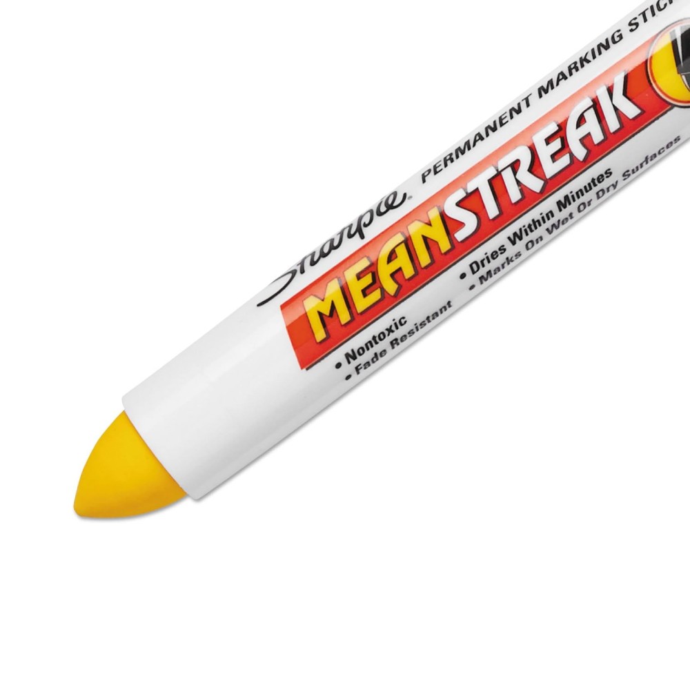 แท่งสีมาร์คกิ้ง Sharpie PRO Mean Streak 85005 Stick tip 15 mm. เหมาะกับพื้นผิวที่ขรุขระ สีเหลืองสะท้อนแสง