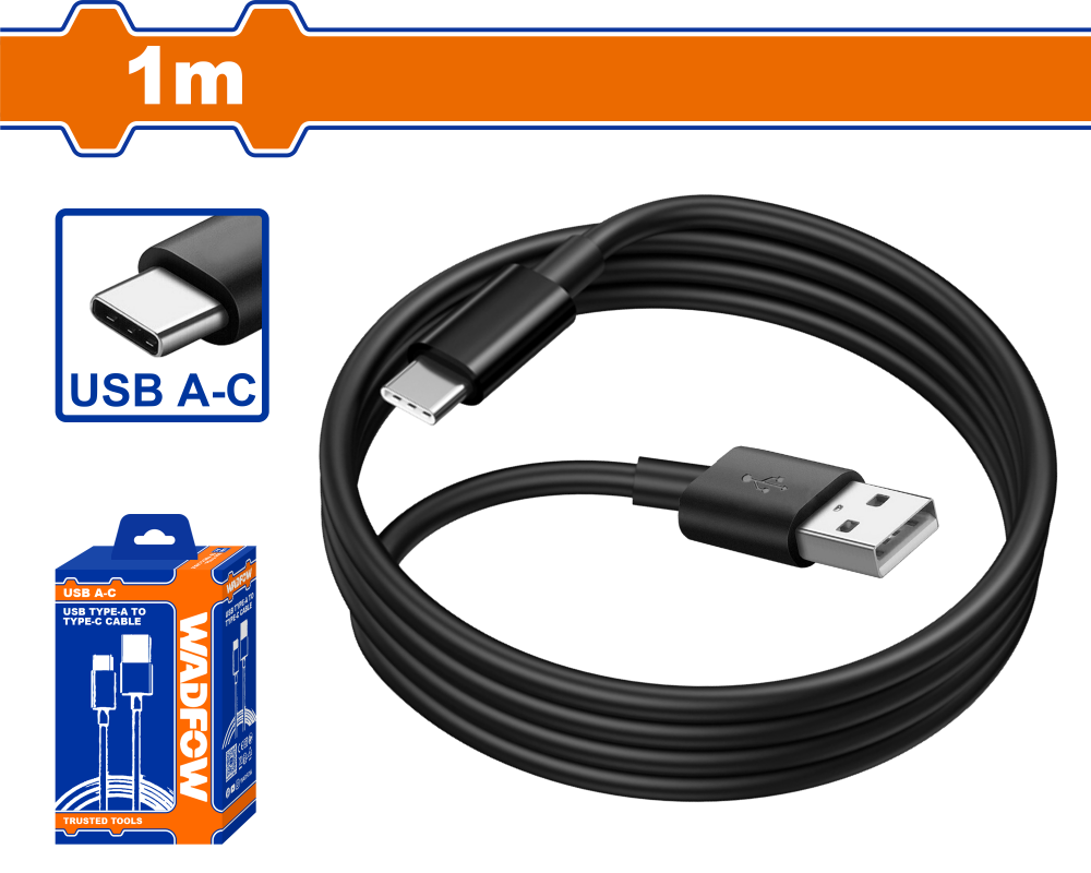 สาย USB WADFOW WUB1501 Type-A to Type-C ความยาว 1 เมตร